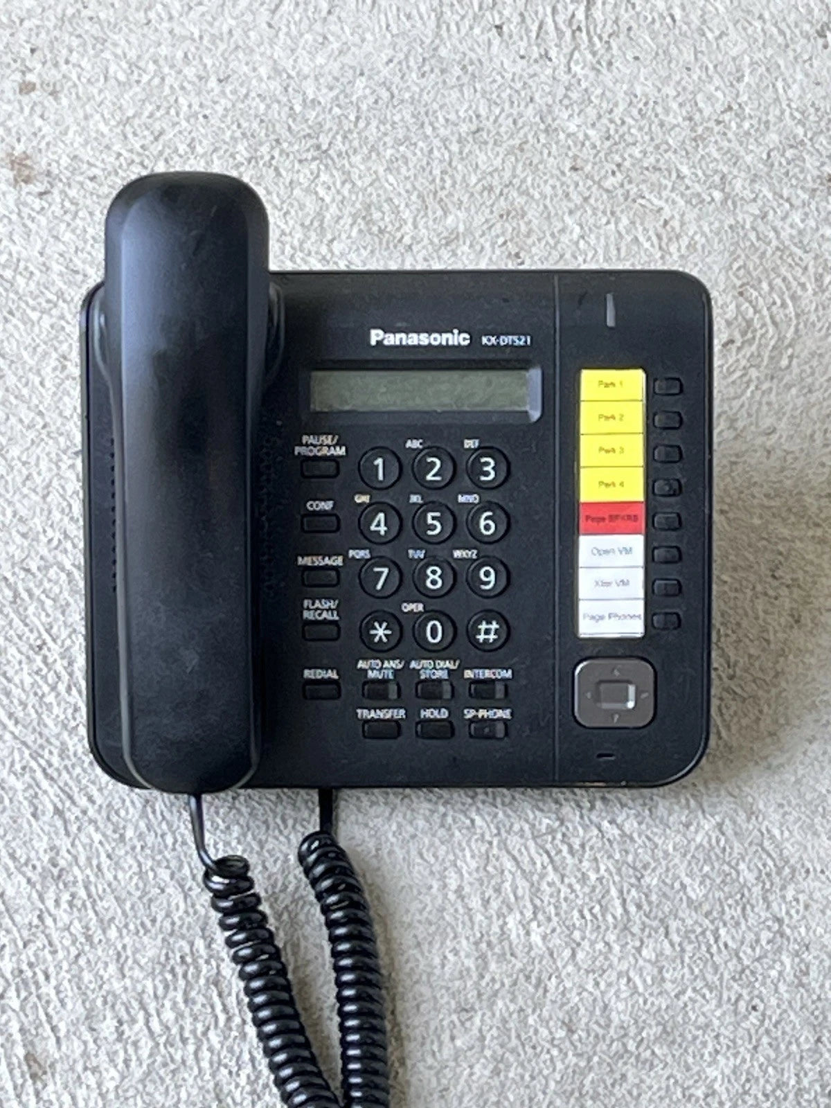 Panasonic KX-DT521 8-Button Corded Digital Business Phone – Black (Pre-Owned)